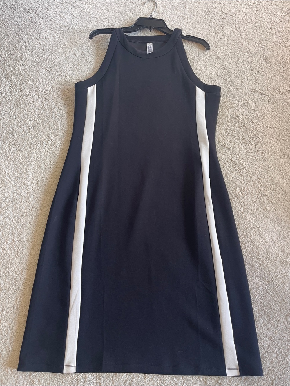SPANX Very Black AirEssentials Side Stripe Dress Size Large $138